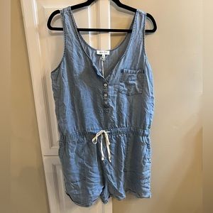 Grace & Lace Jean Romper NWT Large